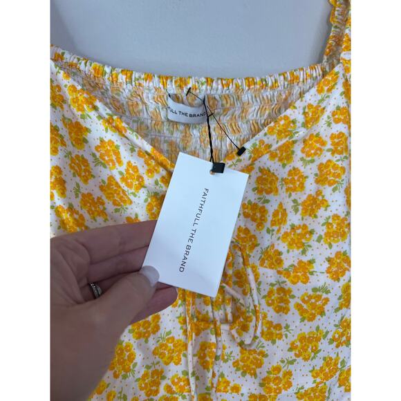 NWT Faithfull The Brand Shimma Dress Bette Floral Puff Mini Dress Size: 4 - Picture 4 of 8